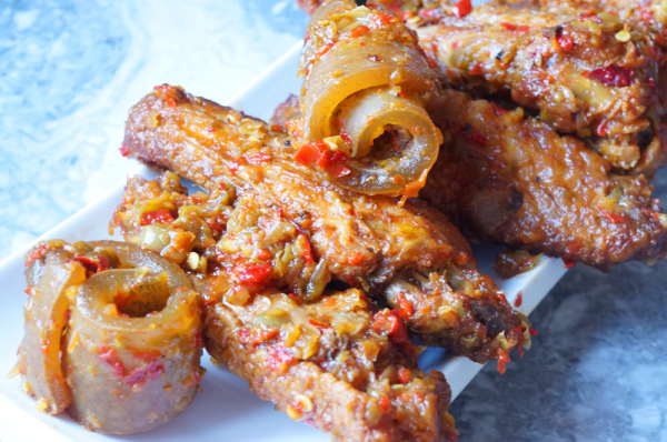 spicy - peppered - ponmo - turkey -Nigerian - food