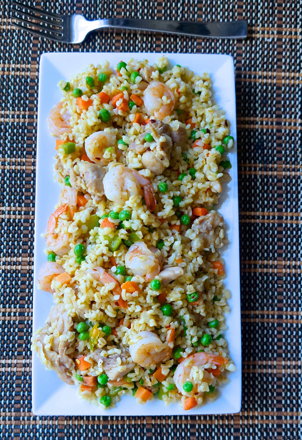 chicken - shrimp - fried - bulgur - rice - healthy 