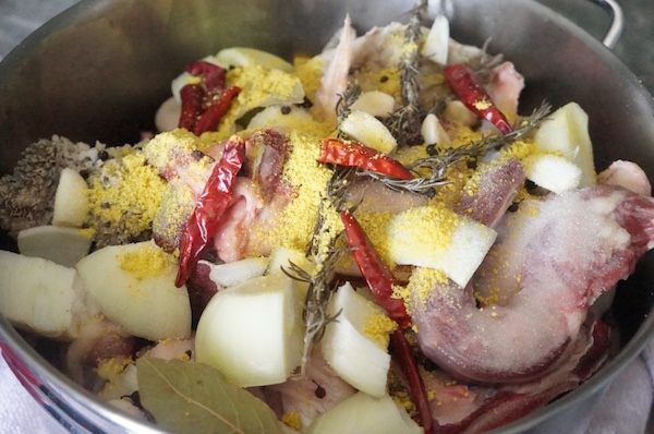 Boiling meat for nigerian soup