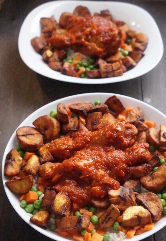 Nigerian Rice and stew - popular food