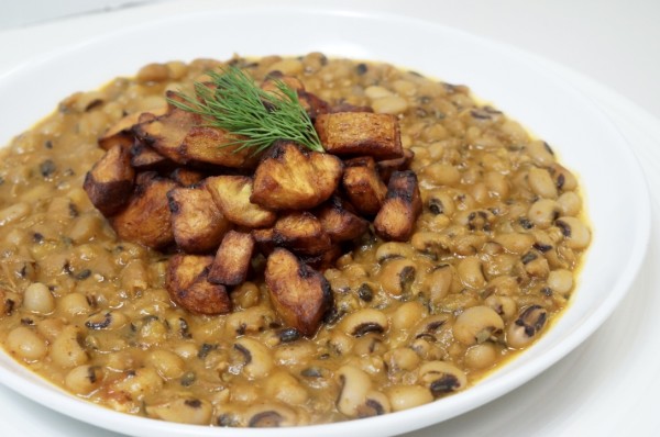 Nigerian beans and plantain